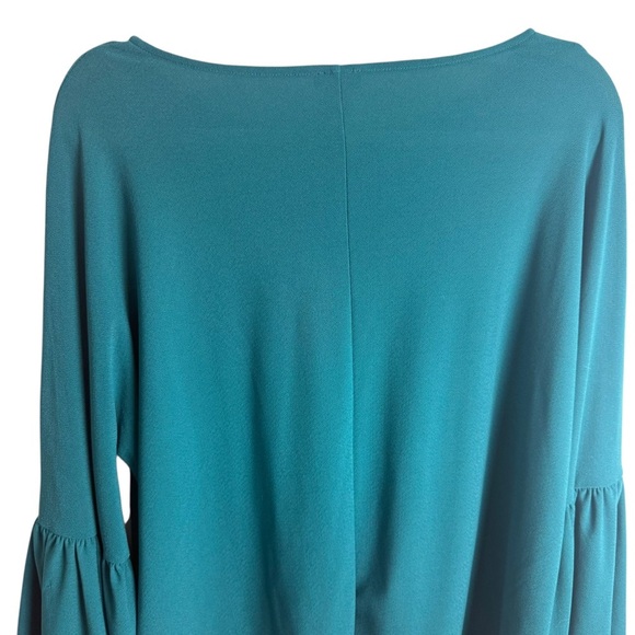 Vince Camuto Emerald Green Long Bell Sleeve Pullover Top Size Large Blouse Knit - Picture 3 of 7